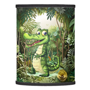 Happy Cute Wild Crocodile Jungle Trees Beautiful Lamp Shade