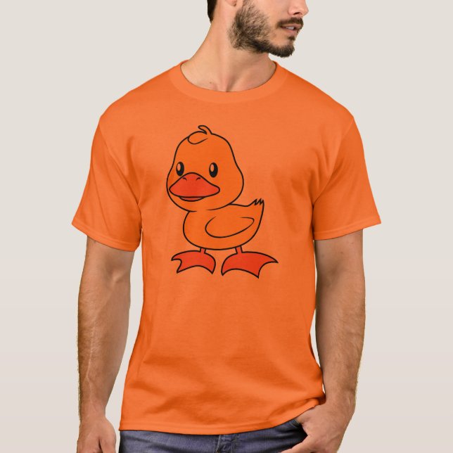 Happy Cute Yellow Duckling T-Shirt (Front)