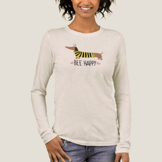 Happy Dachshund Bumblebee Mug Tri-Blend Shirt
