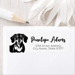 Happy Dachshund Label