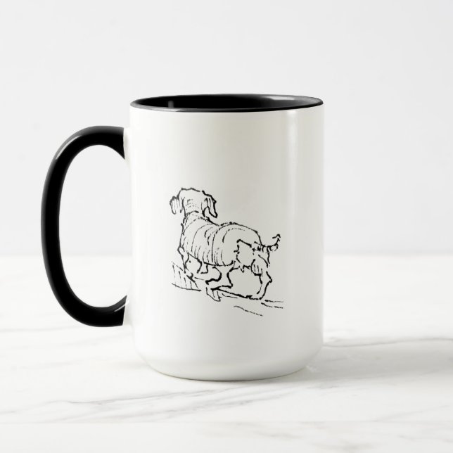 Happy Dachshund Mug – Sausage Dog Coffee Mug (Left)