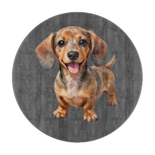 Happy Dachshund Puppy Cutting Board