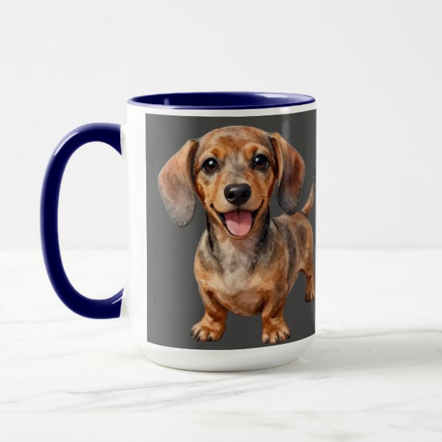 Happy Dachshund Puppy Mug (Left)