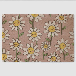 Happy Daisies Pattern - Cute Floral Design Fiber Doormat