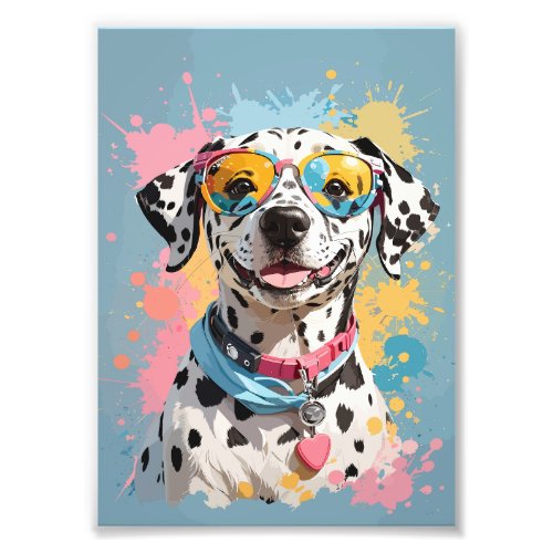 happy Dalmatian dog face illustration Photo Print