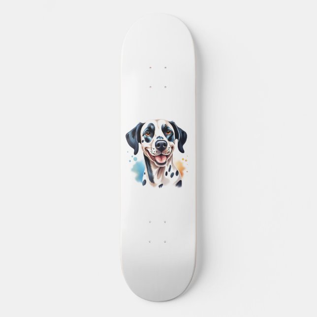 Happy Dalmatian Dog Pet Skateboard (Front)