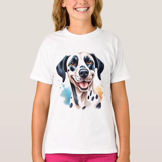 Happy Dalmatian Dog Pet  T-Shirt (Front)