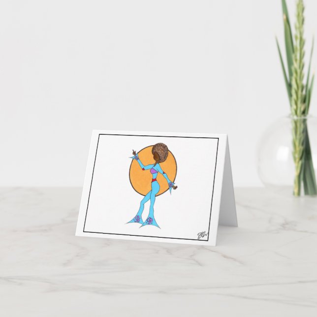 HAPPY DANCE Blank Letterpress Thank You Card (Front)