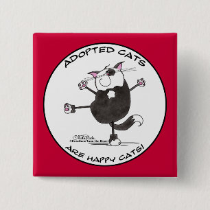 Happy Dance Cat Pinback Button