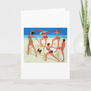 Happy Dance - Girls on Vacation at the Beach! Card