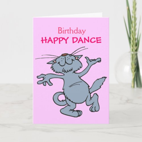 Happy Dance Happy Birthday Dancing Cartoon Cat Card