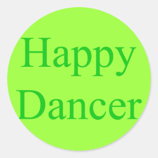 Happy Dancer green Classic Round Sticker