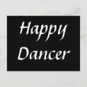 Happy Dancer txt bw postcard