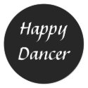 Happy Dancer txt bw sticker