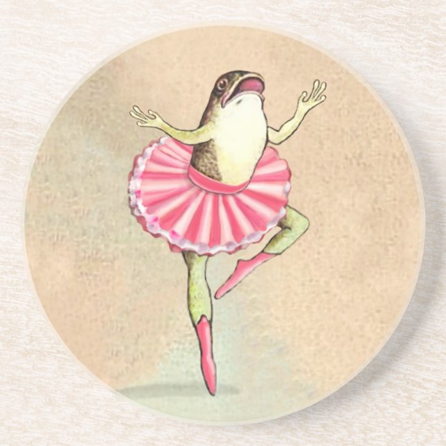 Happy Dancing Ballerina Frog Coaster (Front)