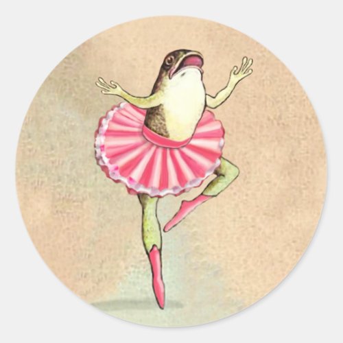 Happy Dancing Ballerina Frog Stickers