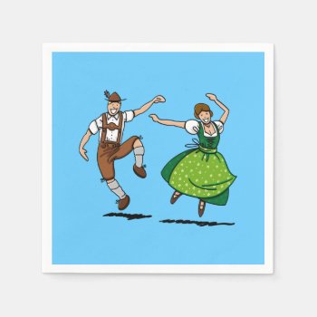 Happy Dancing Beer Festival Couple Napkins by frankramspott at Zazzle