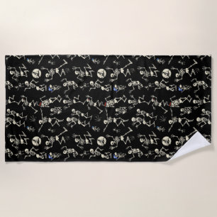 Happy Dancing Bones Beach Towel