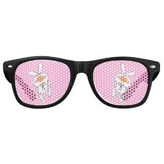 Happy Dancing Cute Cartoon White Rabbit Bunny Retro Sunglasses