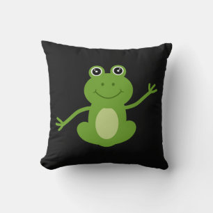 Happy dancing frog throw pillow