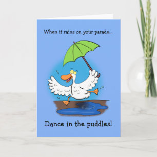 Happy dancing funny duck cartoon inspiration card