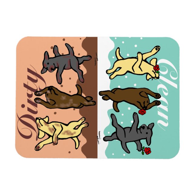 Happy Dancing Labradors Clean / Dirty Magnet (Horizontal)