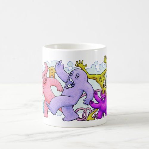 Happy Dancing Monsters Coffee Mug