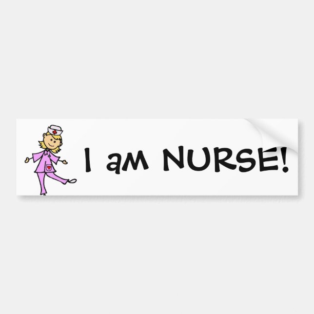 Happy Dancing Nurse Art Bumper Sticker (Front)