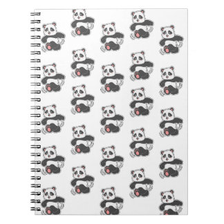 Happy Dancing Panda Sticker Pattern Notebook