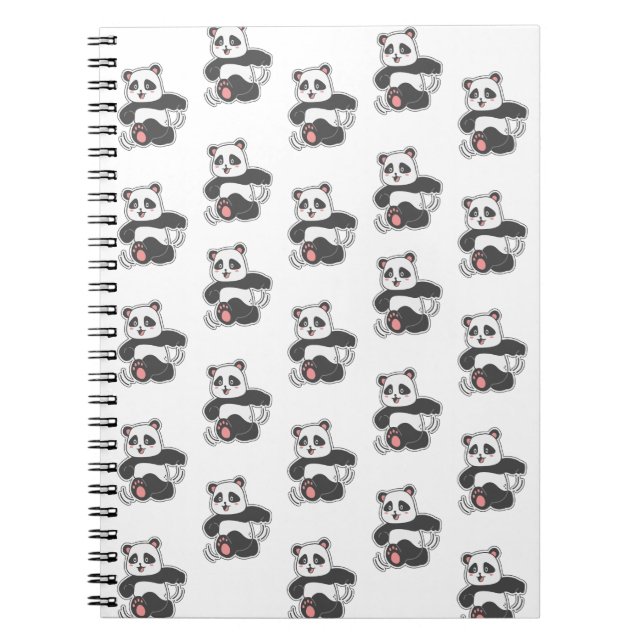  Happy Dancing Panda Sticker Pattern Notebook (Front)
