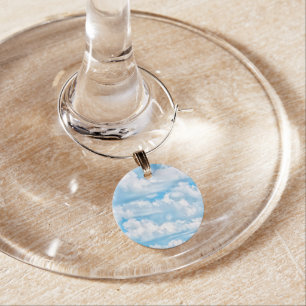 Happy Dancing Sunny Clouds Decor Wine Charm