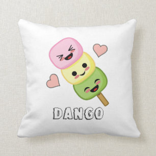Happy Dango Dumplings Throw Pillow