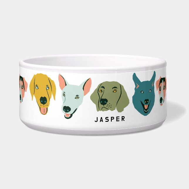 Happy Dapper Dogs Personalized Bowl (Front)