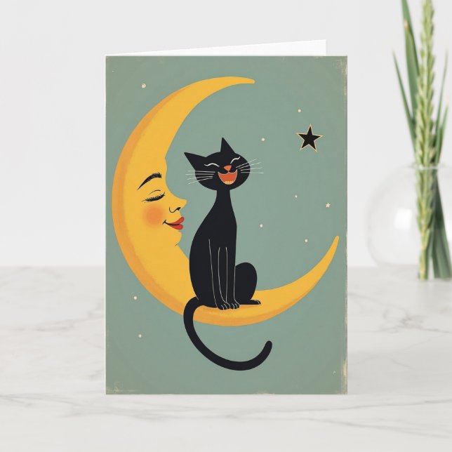 Happy Dark Creature Moon Card (Front)