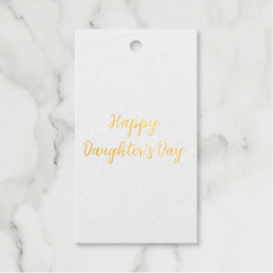 Happy daughters day si.ple minimal add name text t foil gift tags