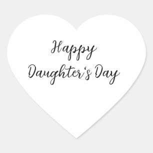 Happy daughters day si.ple minimal add name text t heart sticker