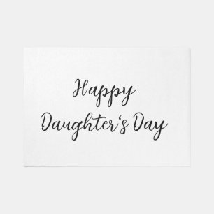Happy daughters day si.ple minimal add name text t outdoor rug