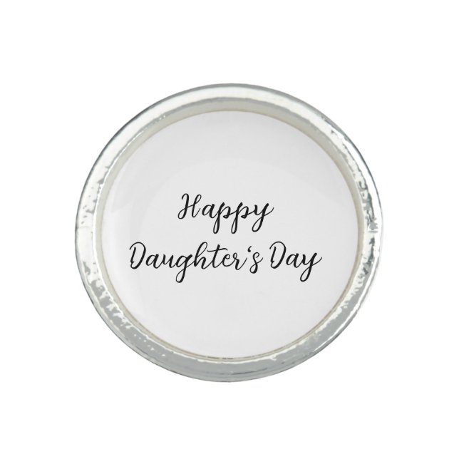 Happy daughters day si.ple minimal add name text t ring (Front)
