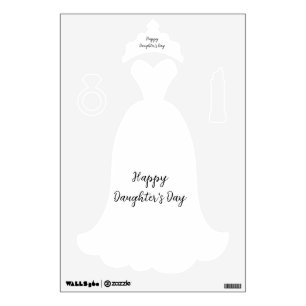 Happy daughters day si.ple minimal add name text t wall decal