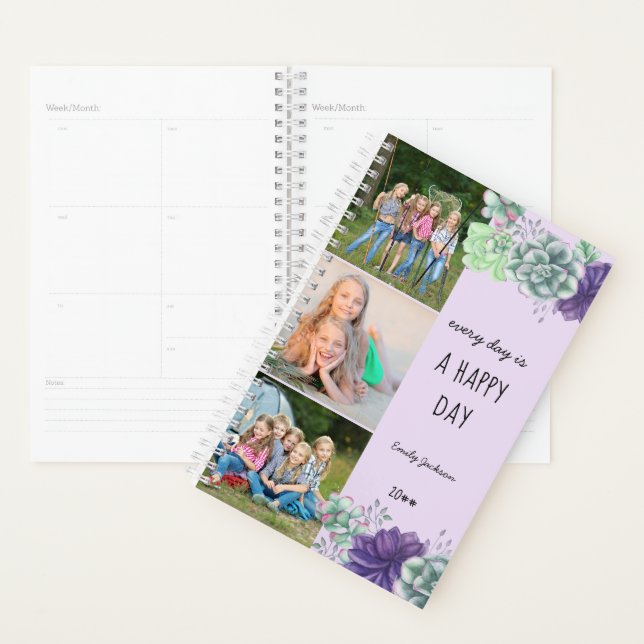 Happy Day 3 Photo Strip Succulents 2023 Planner (Display)