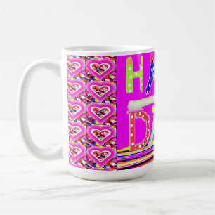 Happy day art design sugar candy brite colors coffee mug