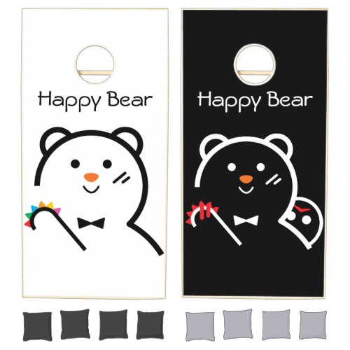 Happy Day Bear Cornhole Set