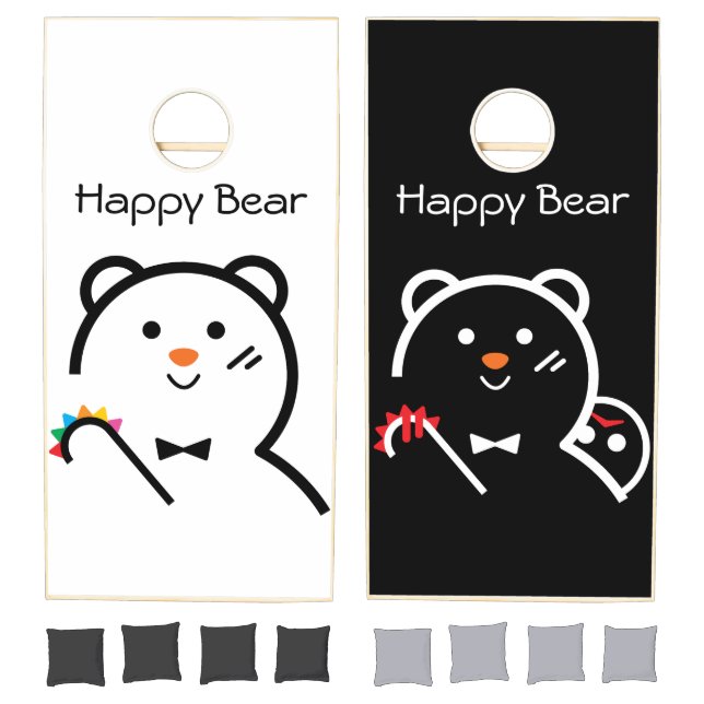 Happy Day Bear Cornhole Set (Set)