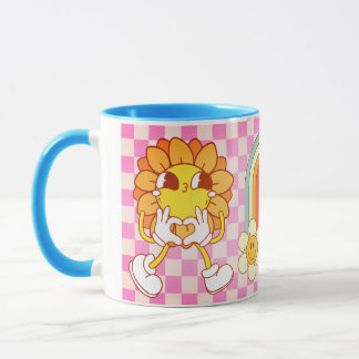 Happy Day blue handle mug