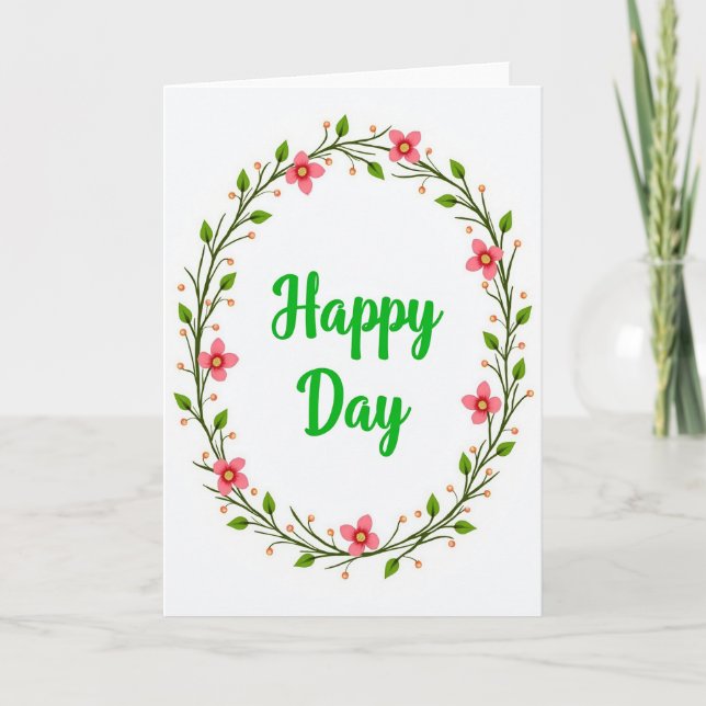 Happy Day Faux Gold Foil Card (Front)