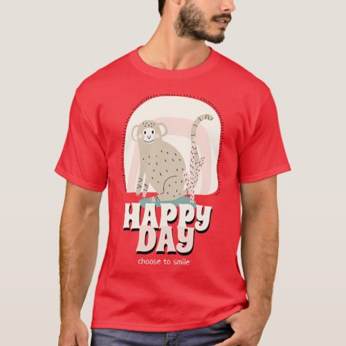 Happy Day Kids Cute Monkey Smile T_Shirt