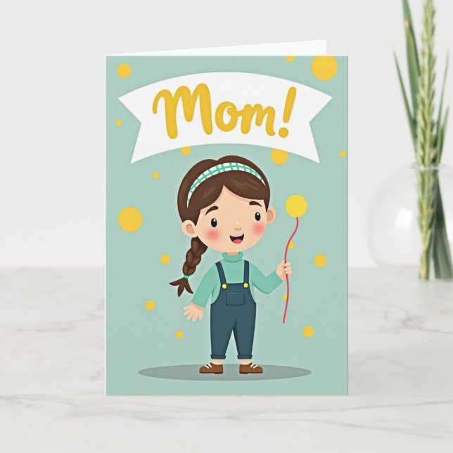 Happy Day Little Girl Card (Front)