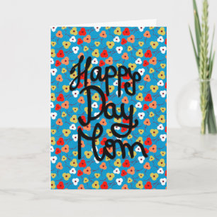 Happy Day Mom Colorful Floral Flowers Mother's Day Card