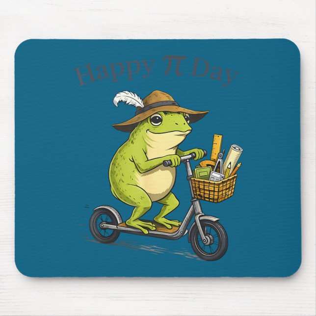 Happy day pie 3.14 frog scooter funny math teacher mouse pad (Front)