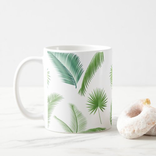 Happy Day Travel Tropical palm tree leaves Jungle Coffee Mug